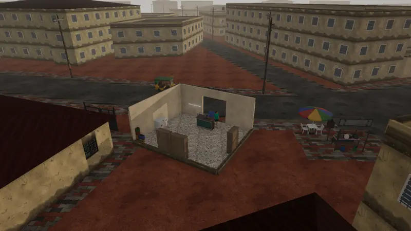 Evening view over the shop street in Sabo, Yaba, in the game